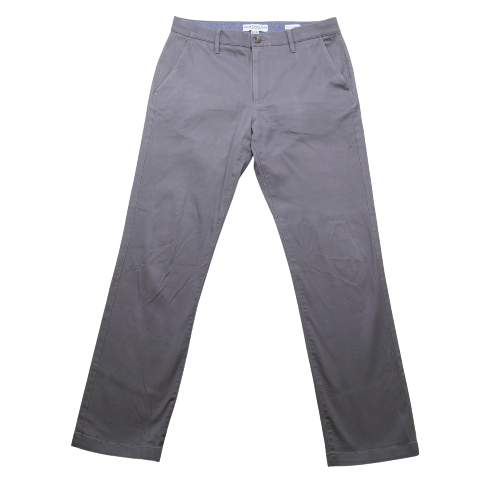 Nick Graham Pants Mens 32x32 Stretch Modern Fit Gray Chinos Business Casual